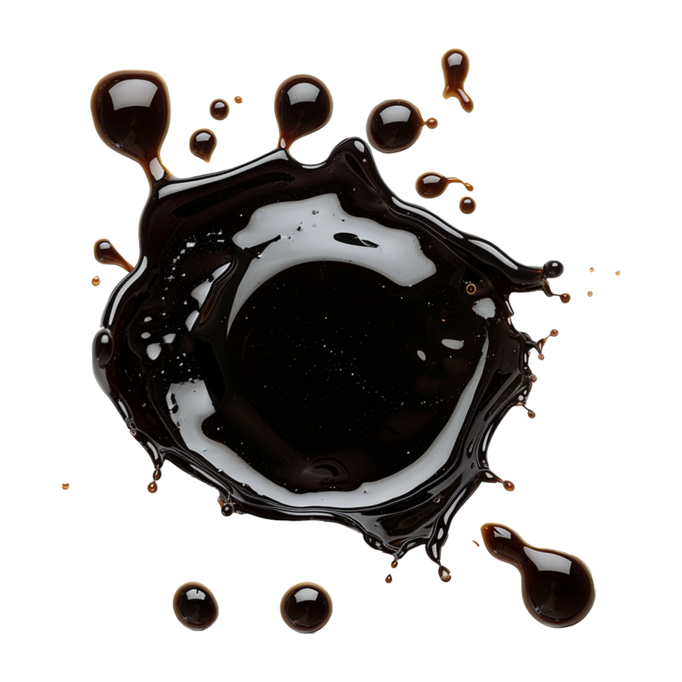 Puddle of balsamic vinegar isolated on transparent background png