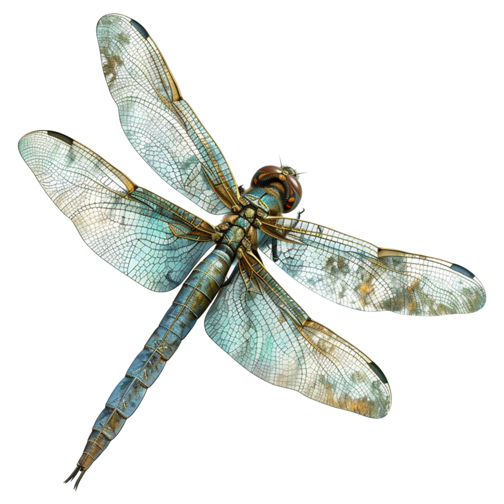 Colorful dragonflies isolated on transparent background png