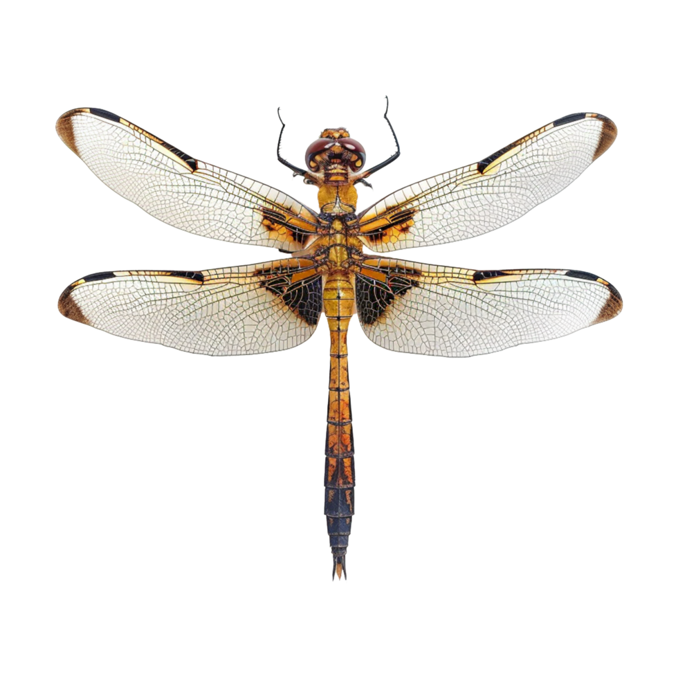 Colorful dragonflies isolated on transparent background png