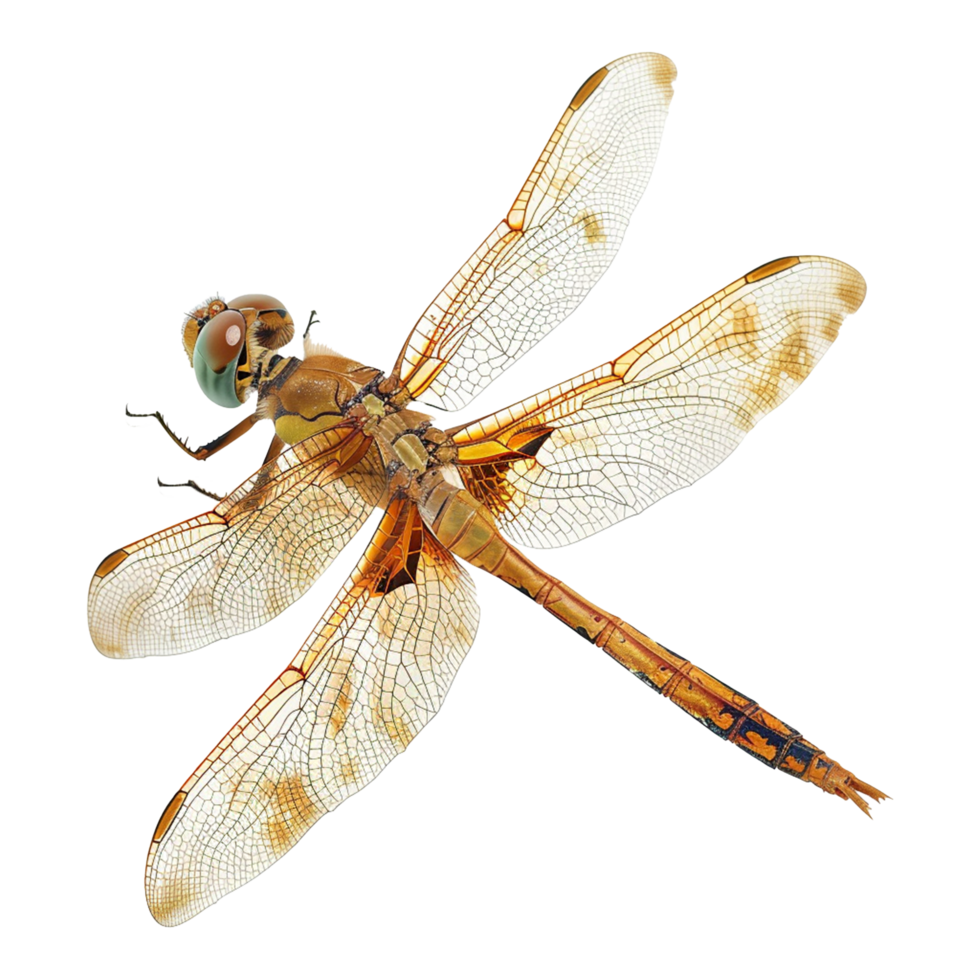 Colorful dragonflies isolated on transparent background png