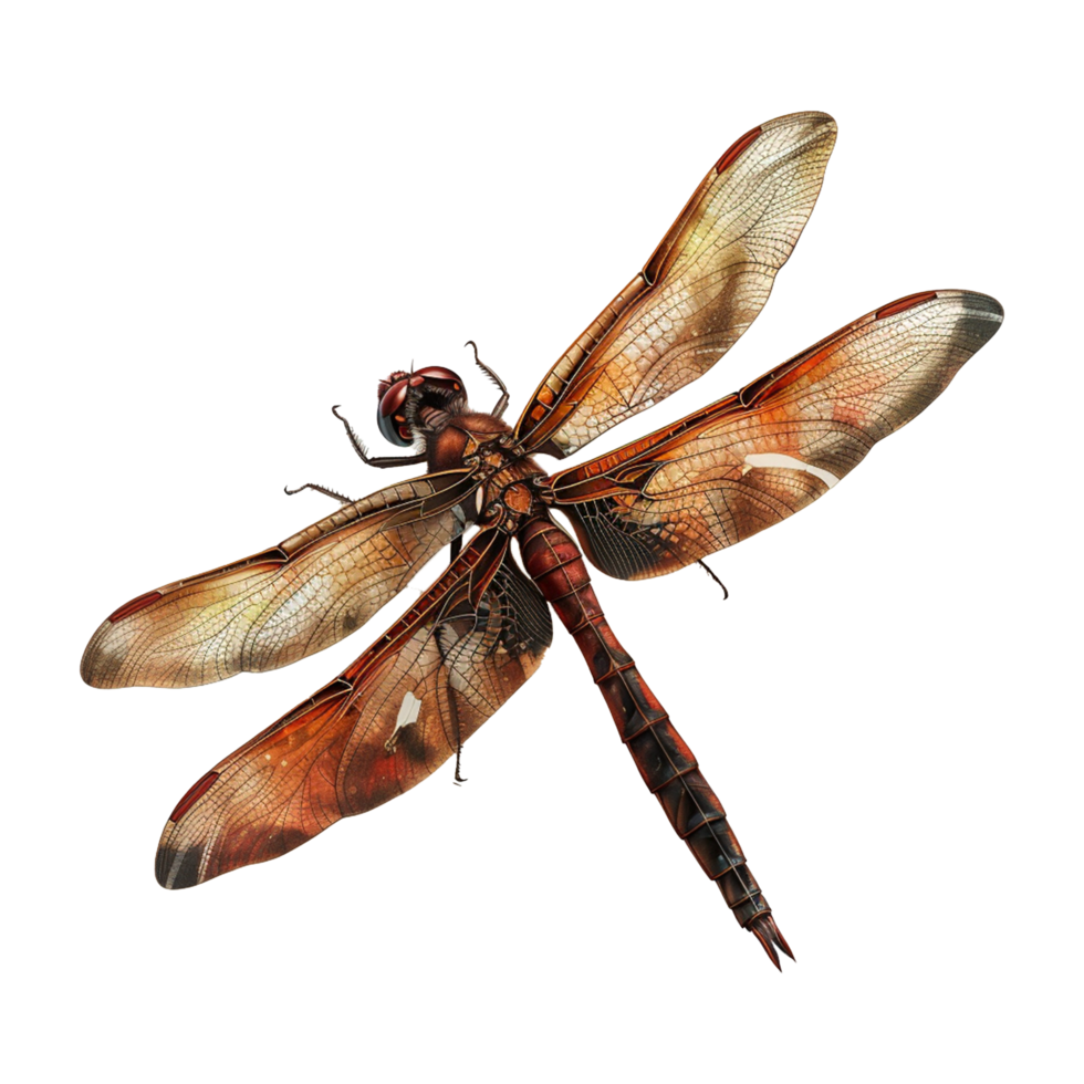 Colorful dragonflies isolated on transparent background png