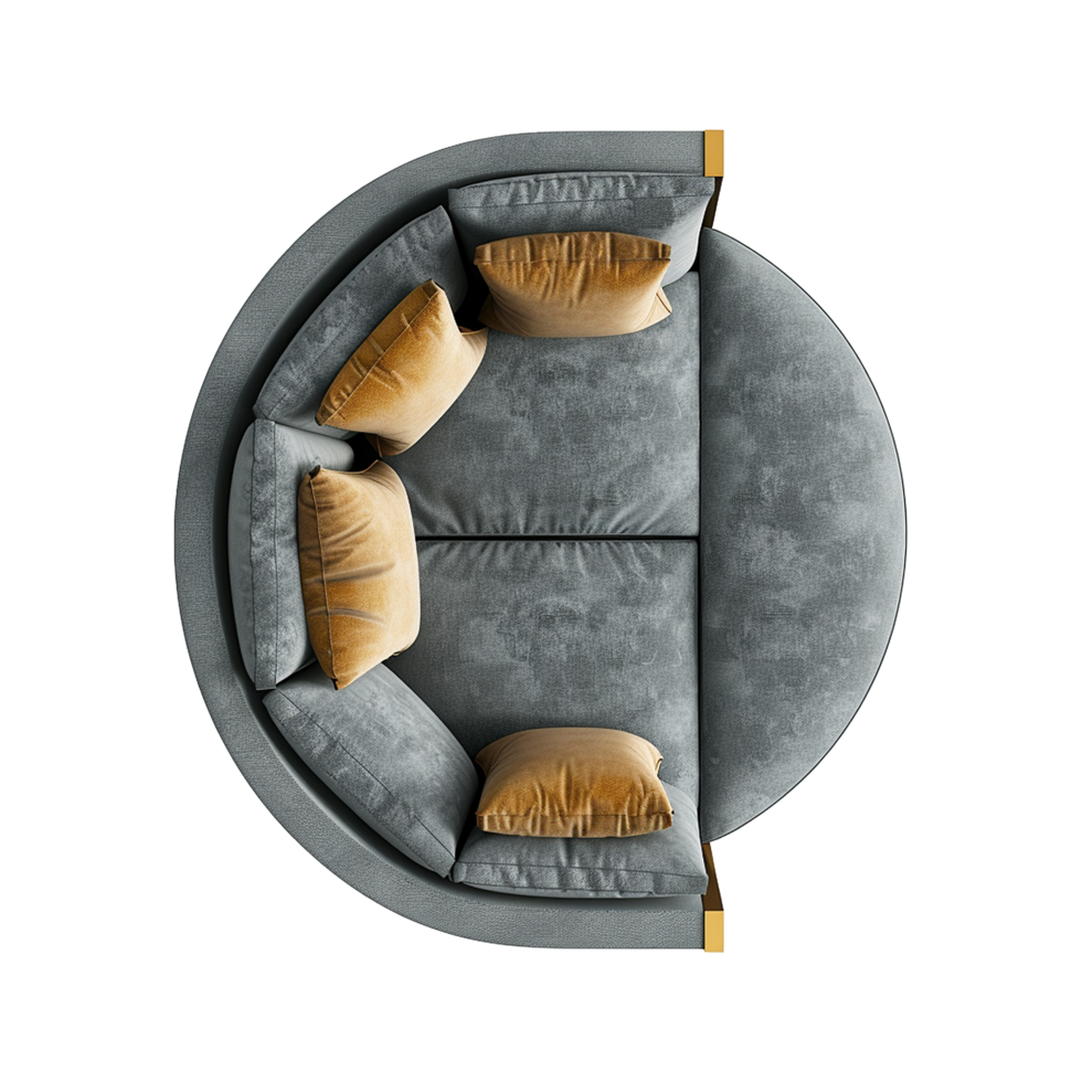 Top view bubble Sofa isolated on transparent background png