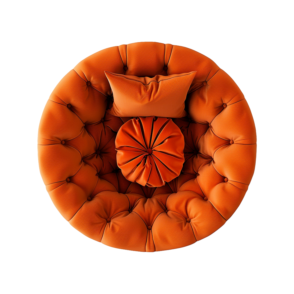Top view bubble Sofa isolated on transparent background png