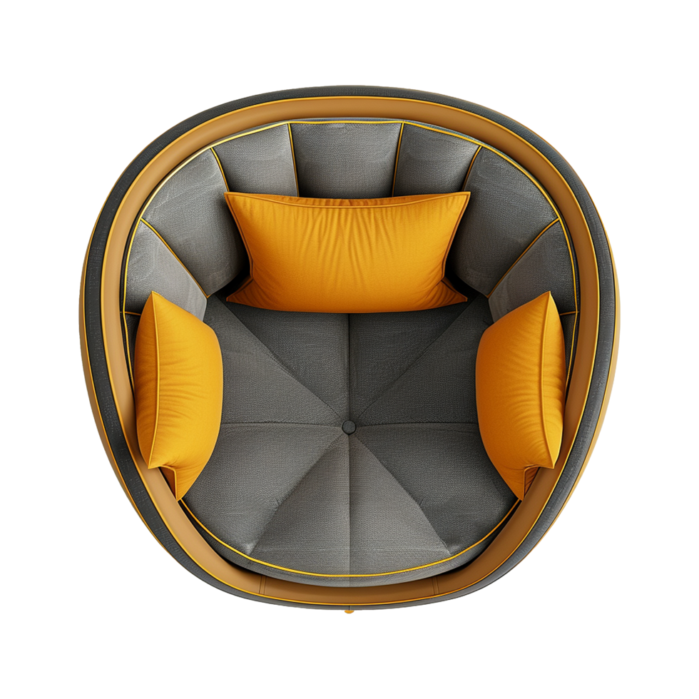Top view bubble Sofa isolated on transparent background png