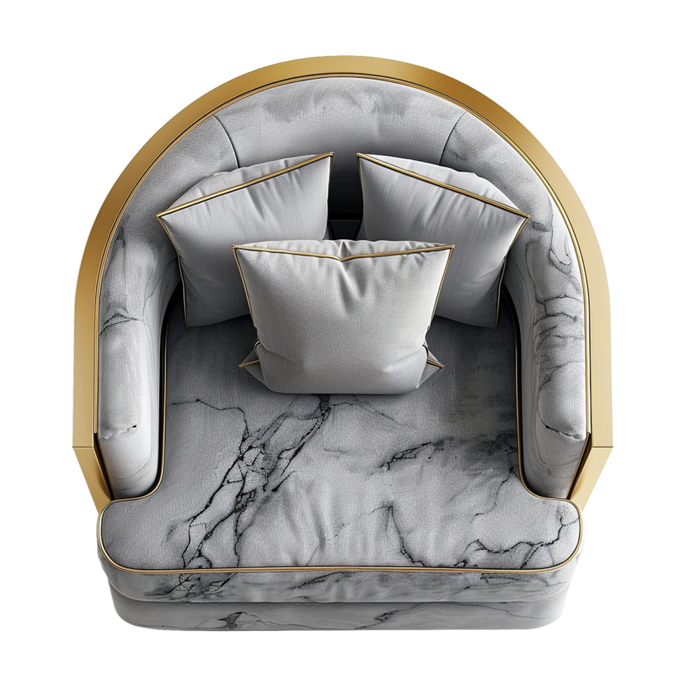 Top view bubble Sofa isolated on transparent background png