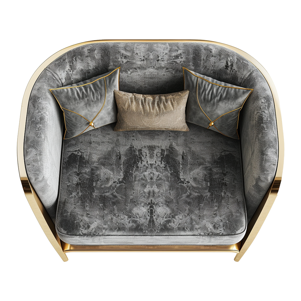 Top view bubble Sofa isolated on transparent background png