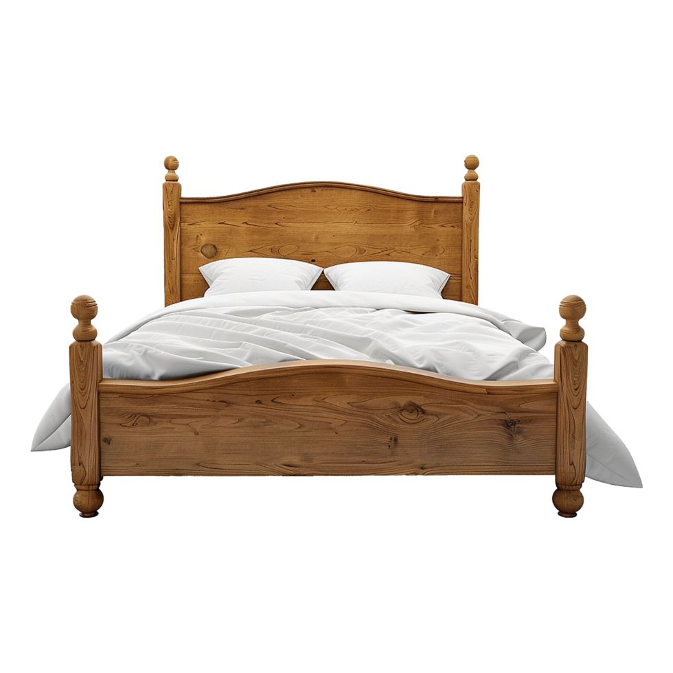 3d render bed isolated on transparent background png
