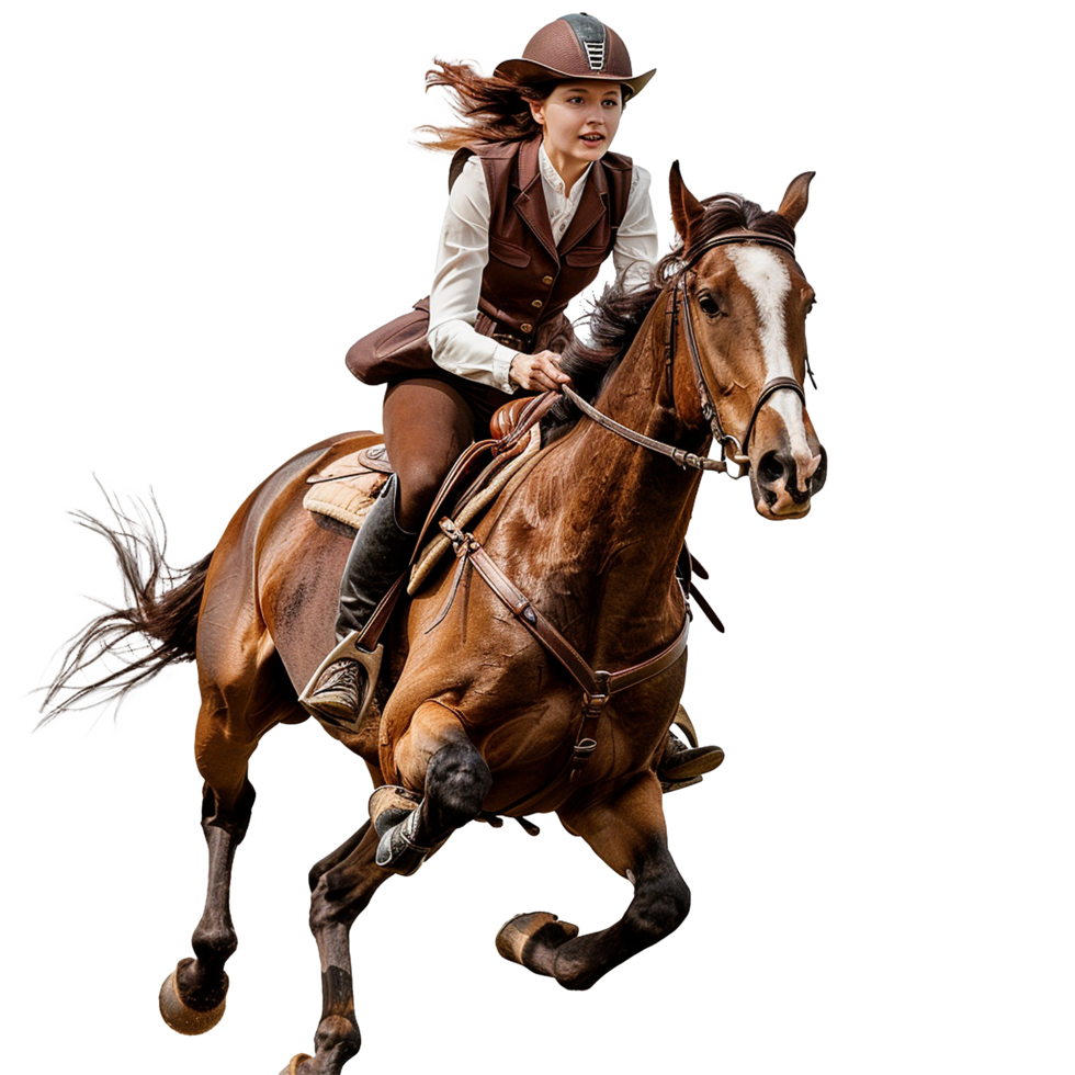 Women riding a horse isolated on transparent background png