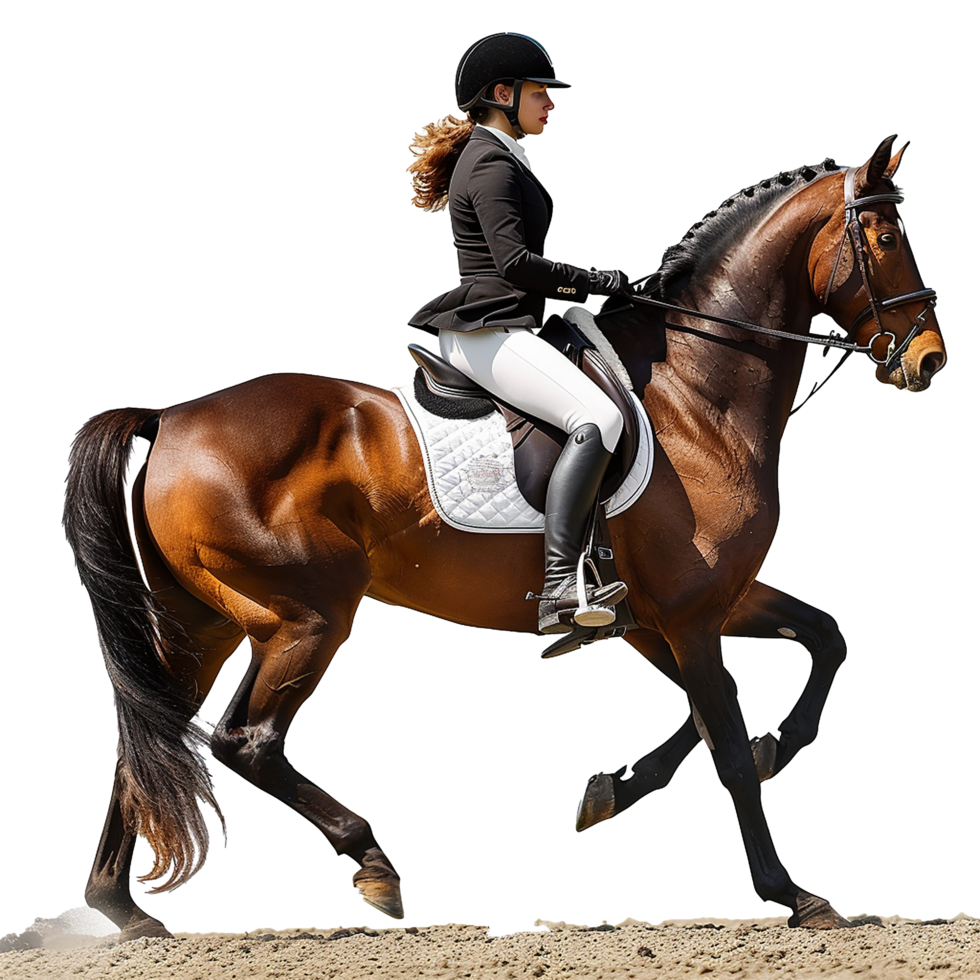 Women riding a horse isolated on transparent background png
