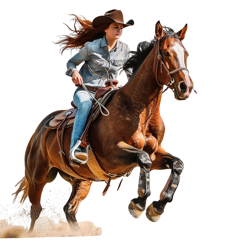 Women riding a horse isolated on transparent background png
