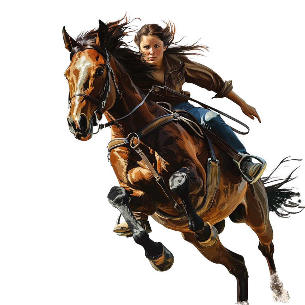 Women riding a horse isolated on transparent background png
