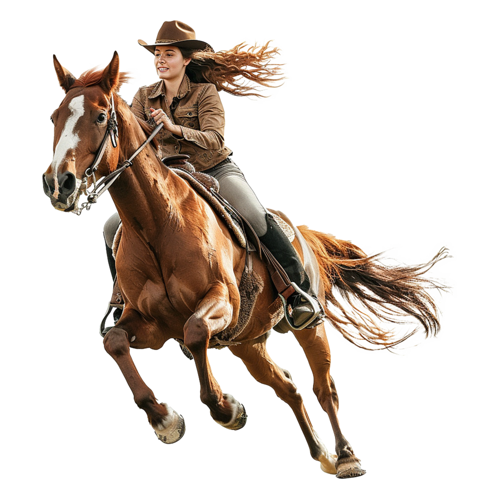 Women riding a horse isolated on transparent background png