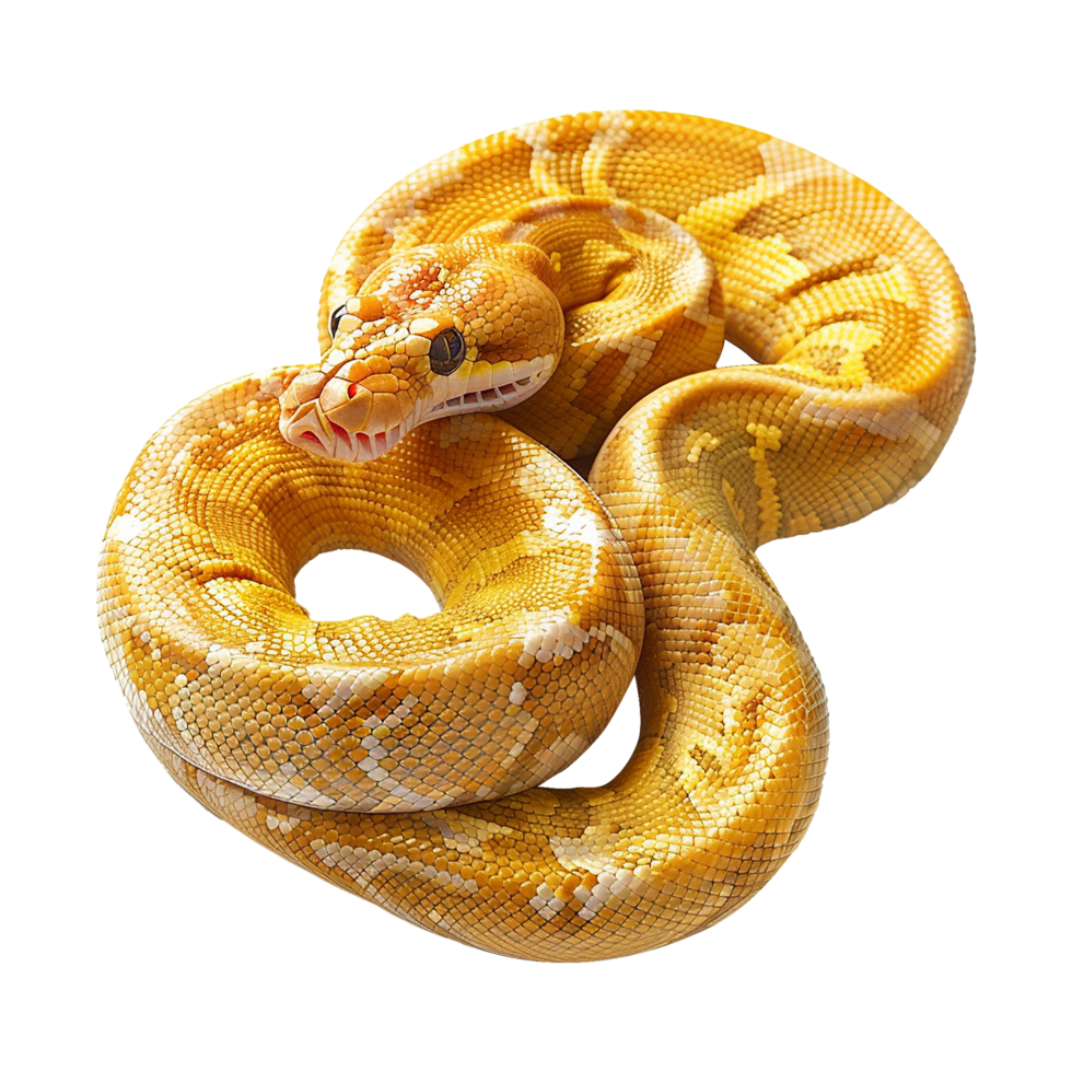 Yellow python snake isolated on transparent background 47242875 PNG