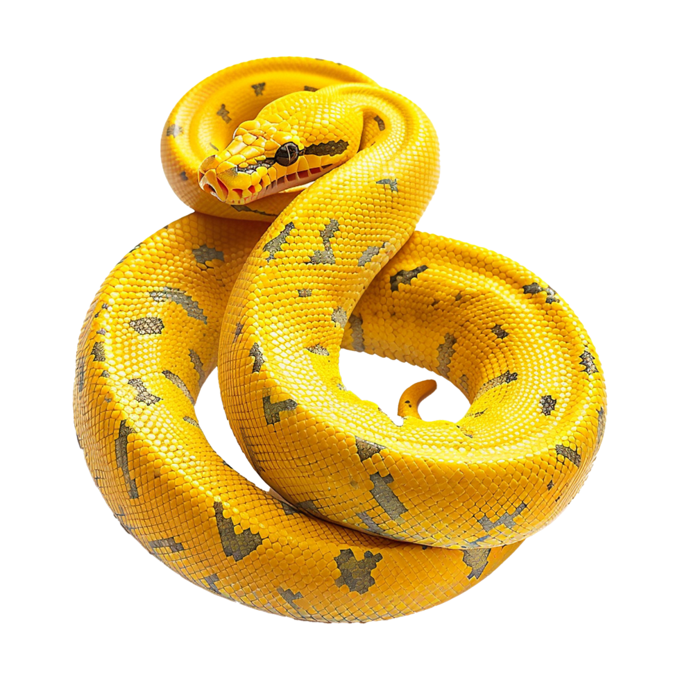 Yellow python snake isolated on transparent background 47242878 PNG