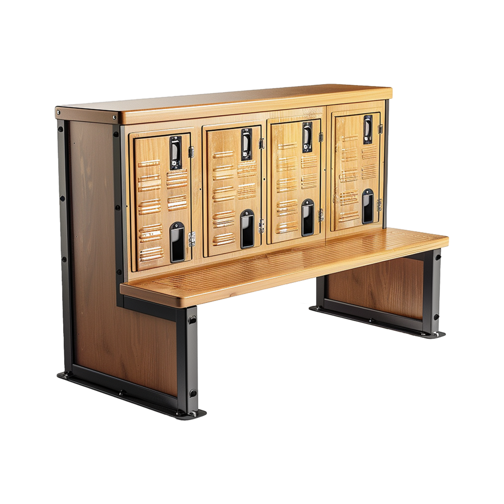 Locker room bench isolated on transparent background png