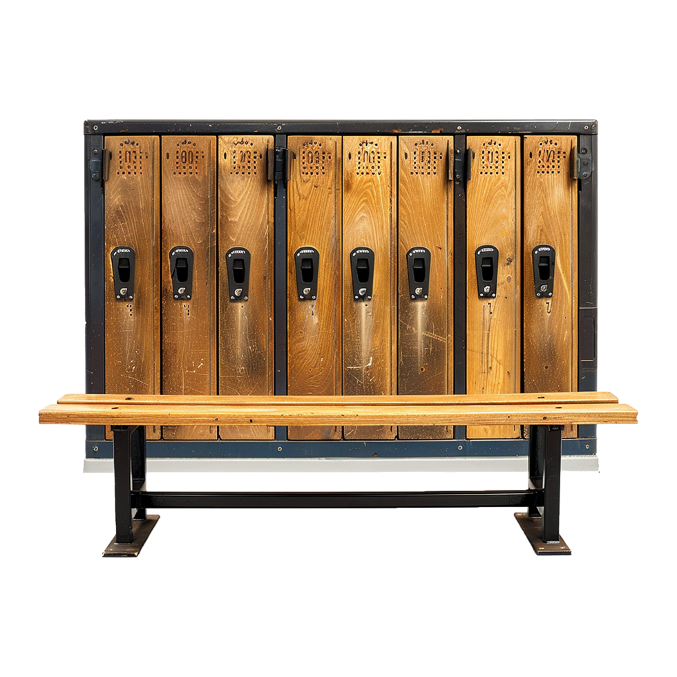 Locker room bench isolated on transparent background png