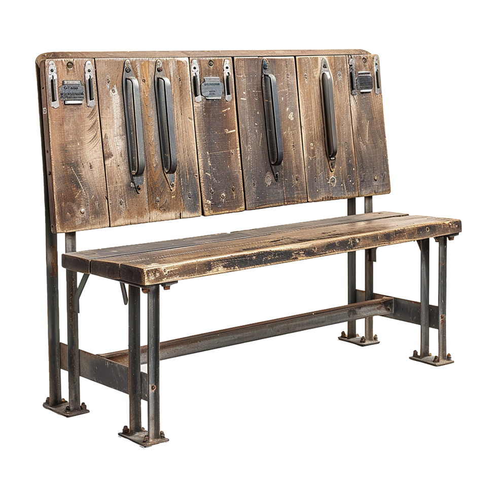 Locker room bench isolated on transparent background png