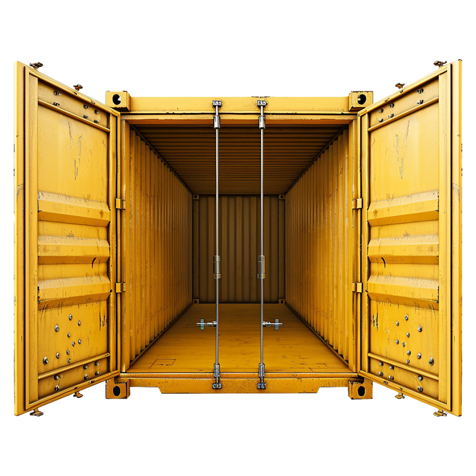 Cargo container with open view isolated on transparent background png