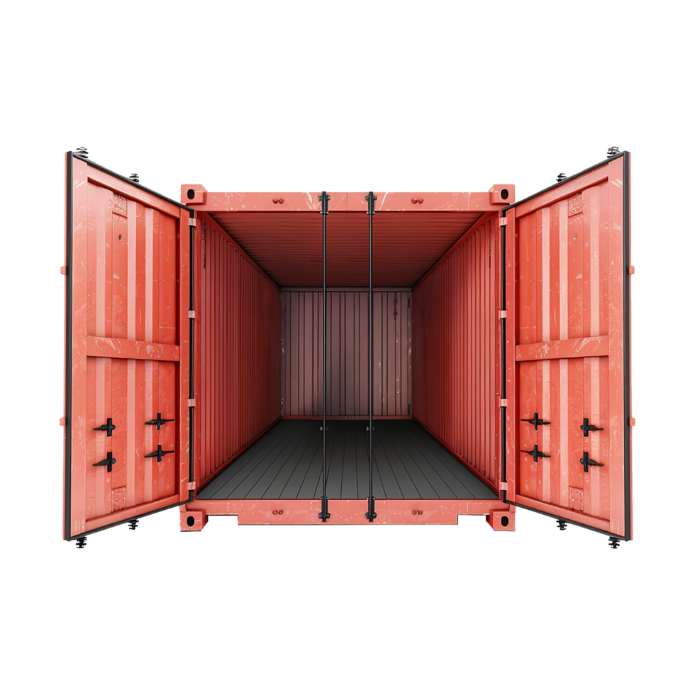 Cargo container with open view isolated on transparent background png