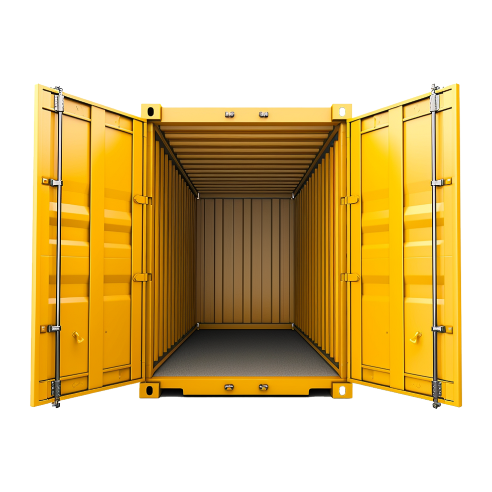 Cargo container with open view isolated on transparent background png