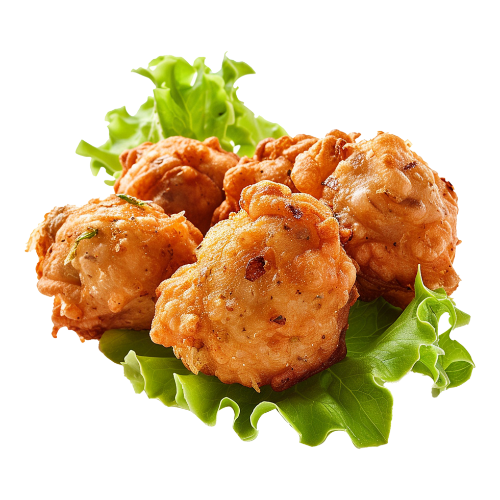 Deep fried bean fritters stuffed isolated on transparent background png