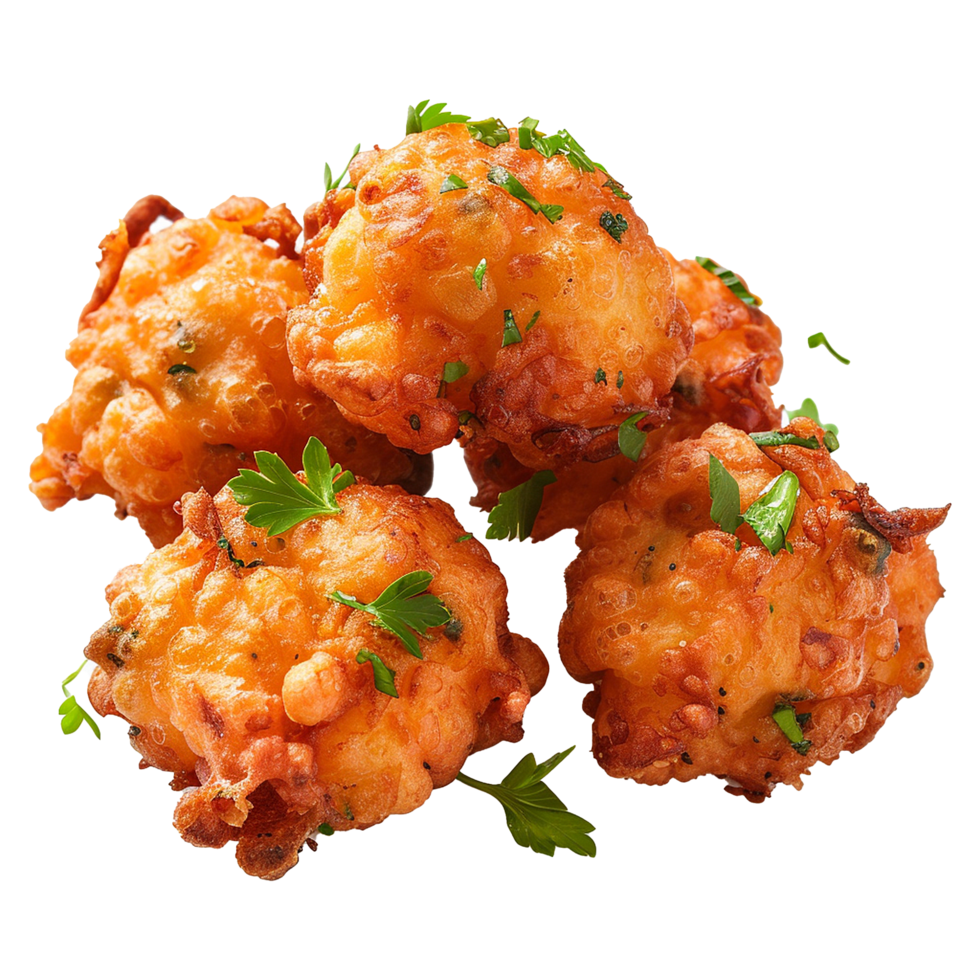 Deep fried bean fritters stuffed isolated on transparent background png