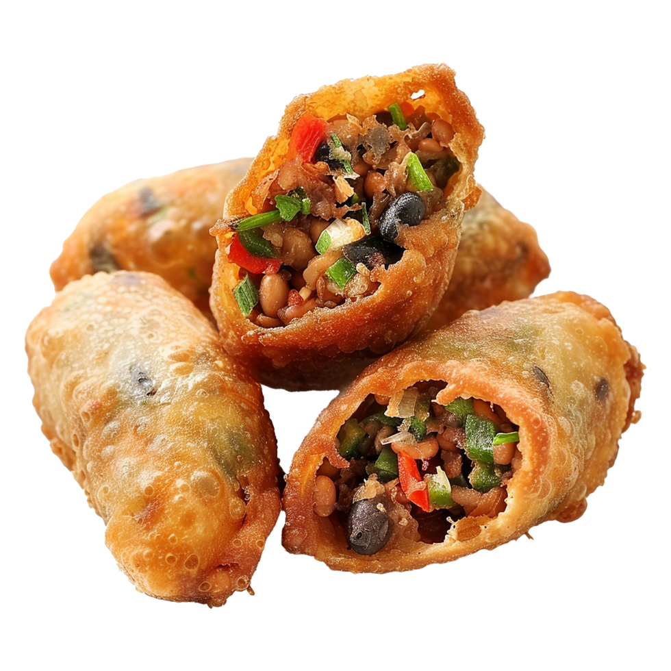 Deep fried bean fritters stuffed isolated on transparent background png