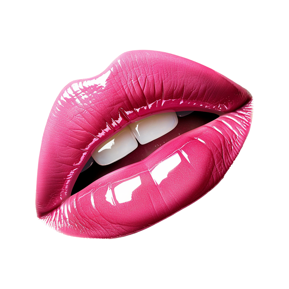 Pink lips isolated on transparent background png