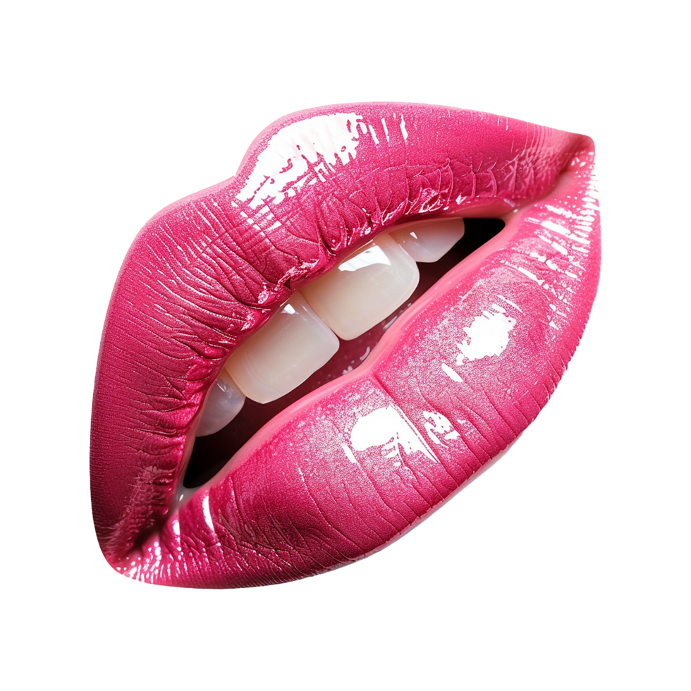 Pink lips isolated on transparent background png