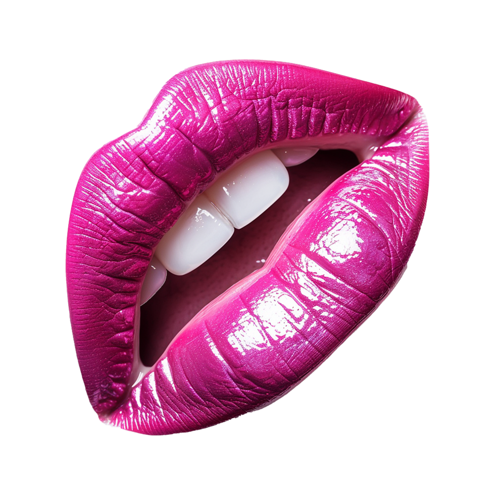 Pink lips isolated on transparent background png