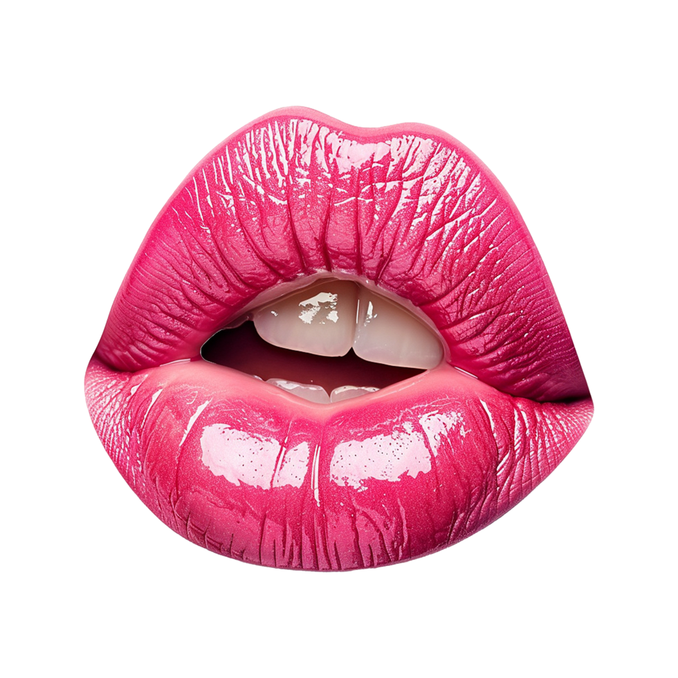 Pink lips isolated on transparent background png