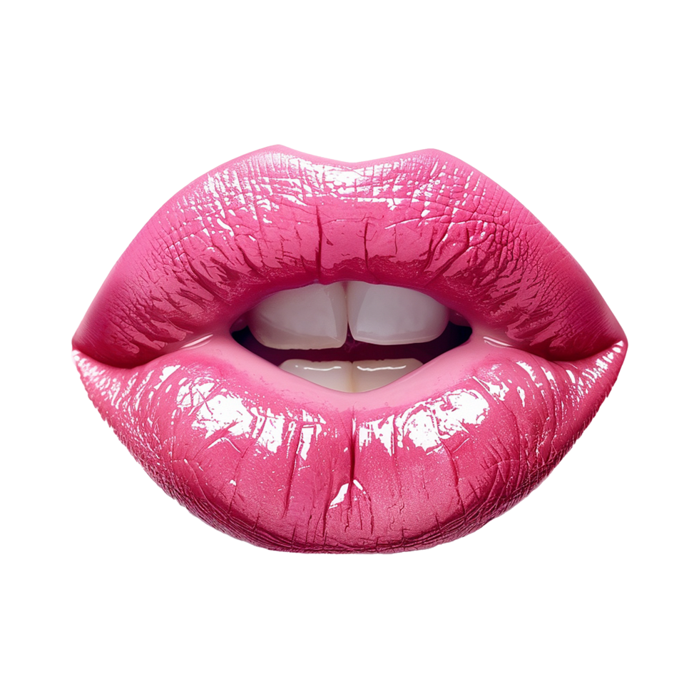 Pink lips isolated on transparent background png