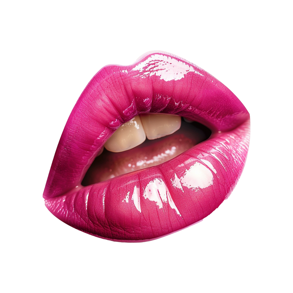 Pink lips isolated on transparent background png