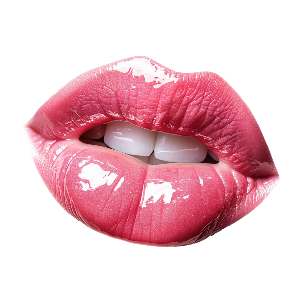 Pink lips isolated on transparent background png