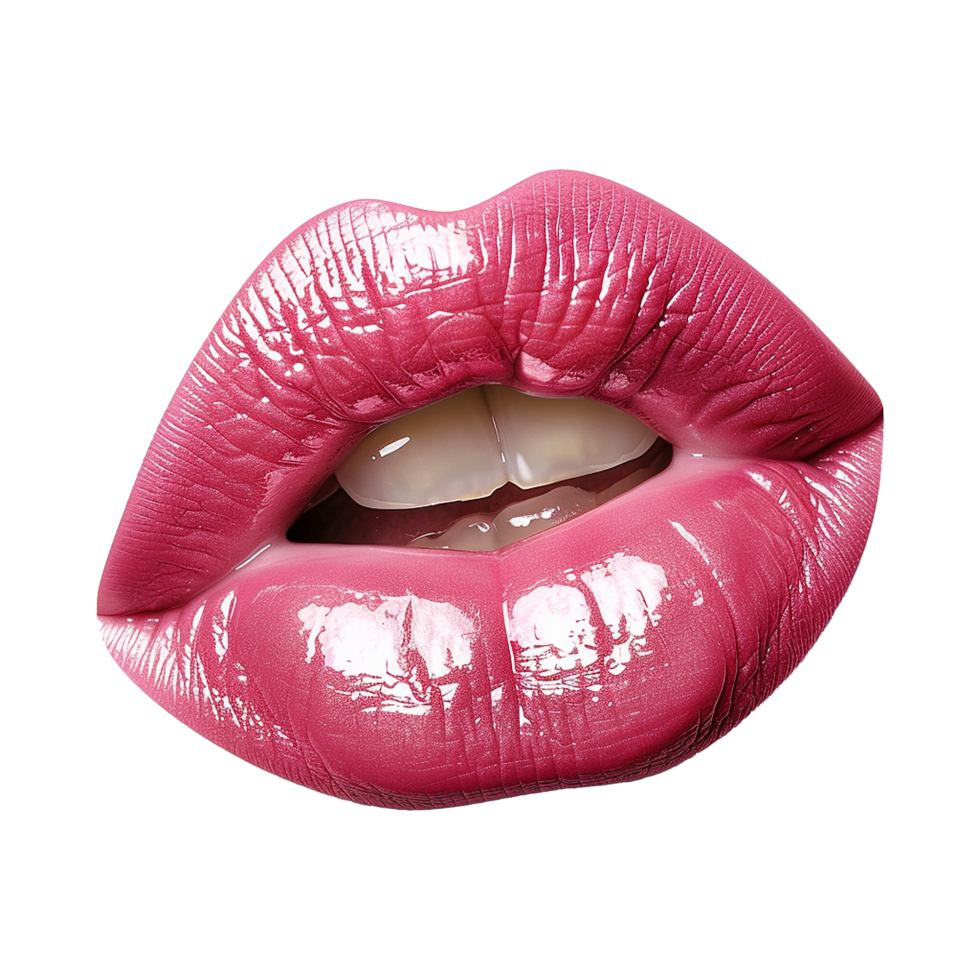 Pink lips isolated on transparent background png