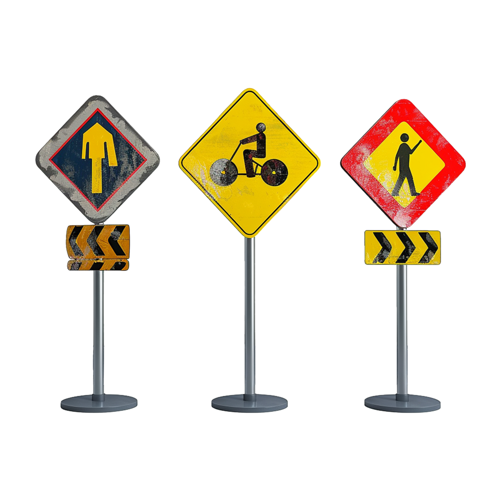 Road sign isolated on a transparent background png