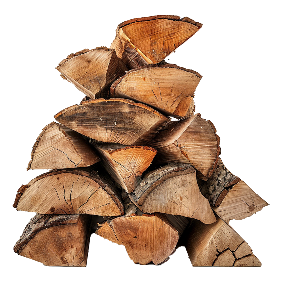 Stack of firewood isolated on a transparent background png