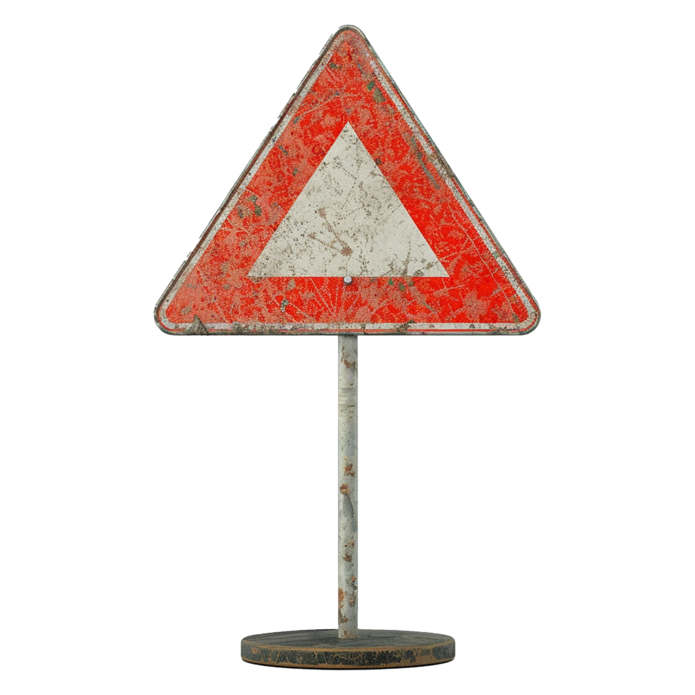 Road sign isolated on a transparent background png