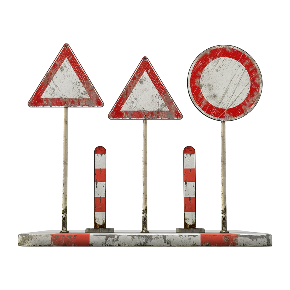 Road sign isolated on a transparent background png