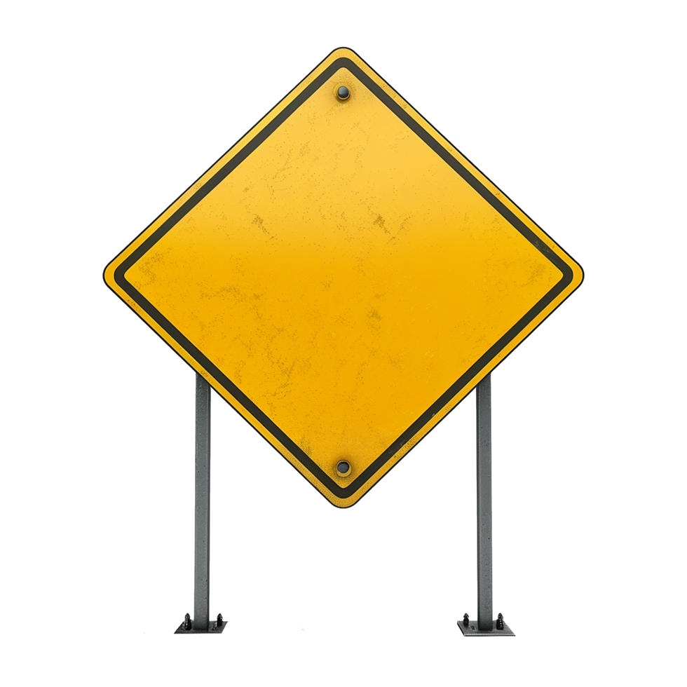 Road sign isolated on a transparent background png