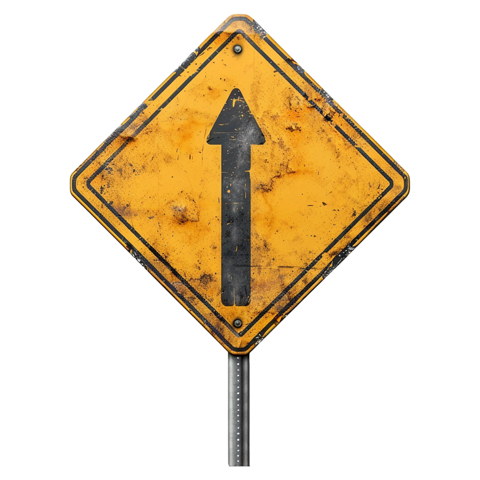 Road sign isolated on a transparent background png