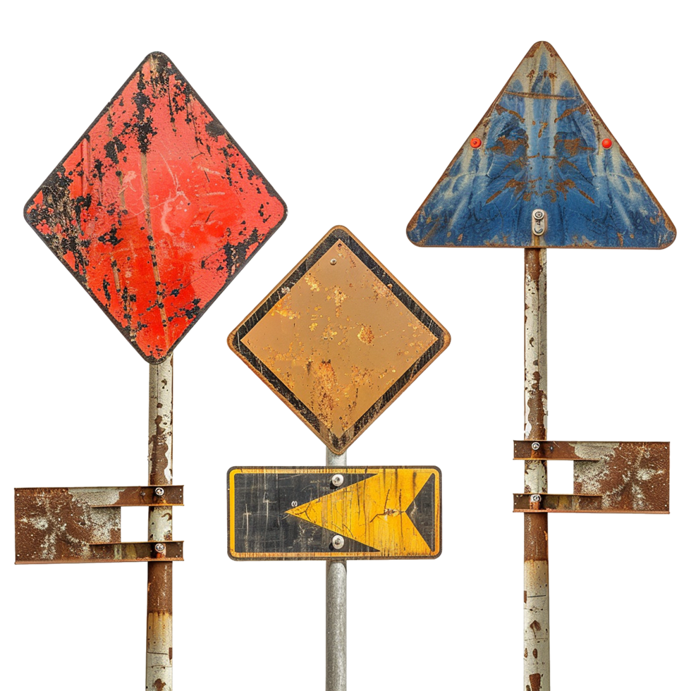 Road sign isolated on a transparent background png
