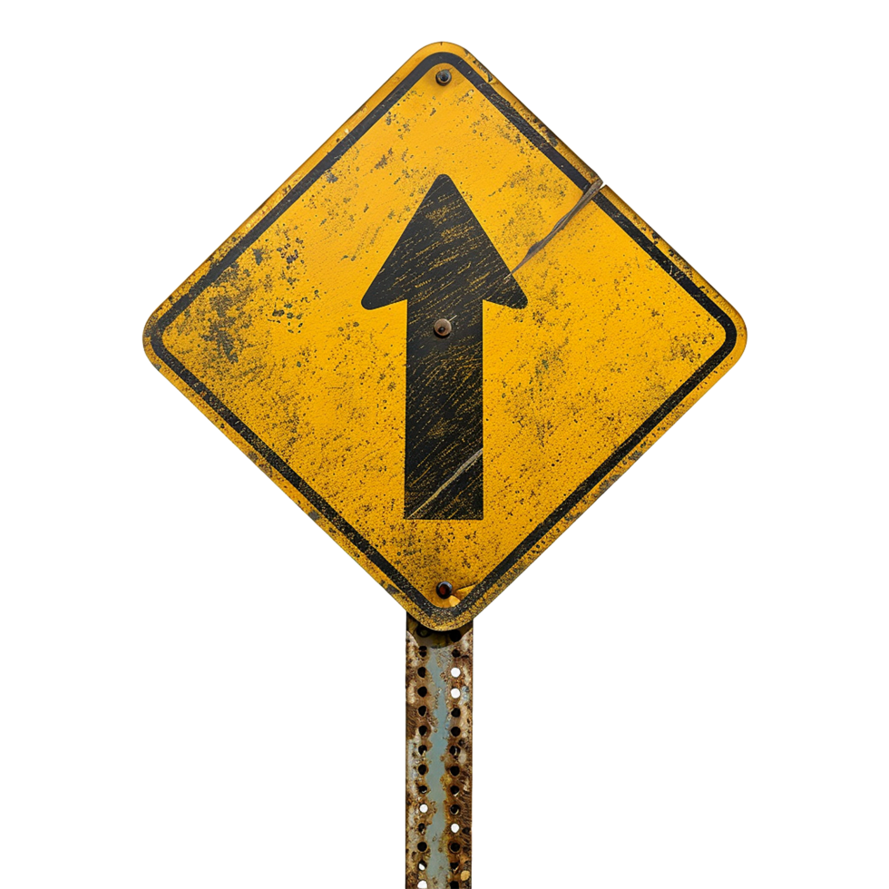 Road sign isolated on a transparent background png