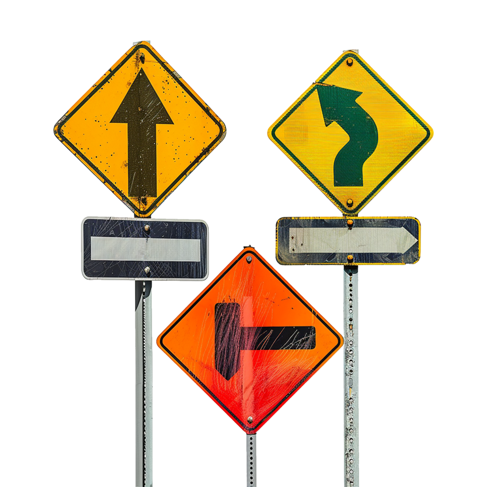 Road sign isolated on a transparent background png