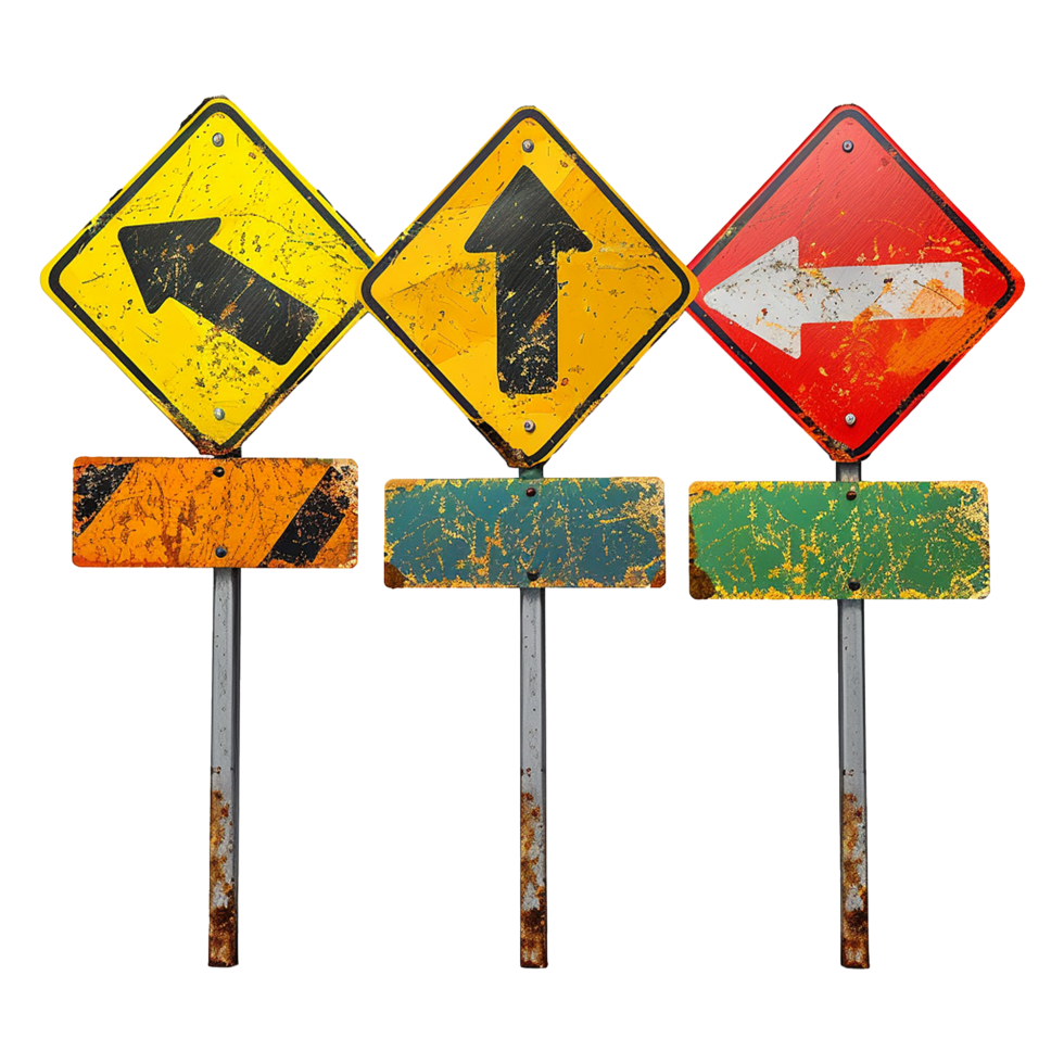 Road sign isolated on a transparent background png