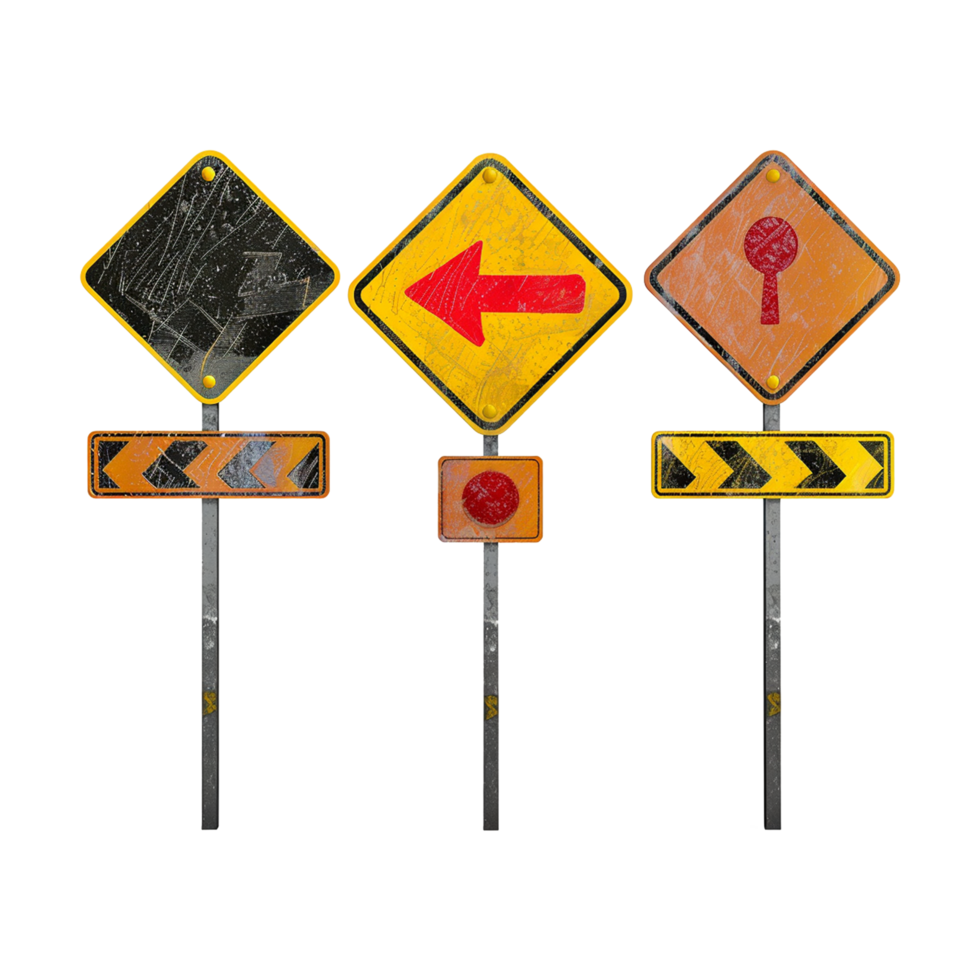 Road sign isolated on a transparent background png