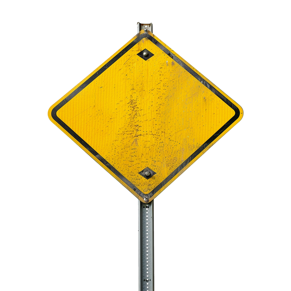 Road sign isolated on a transparent background png