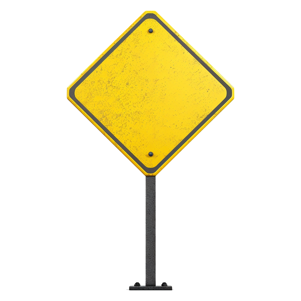 Road sign isolated on a transparent background png