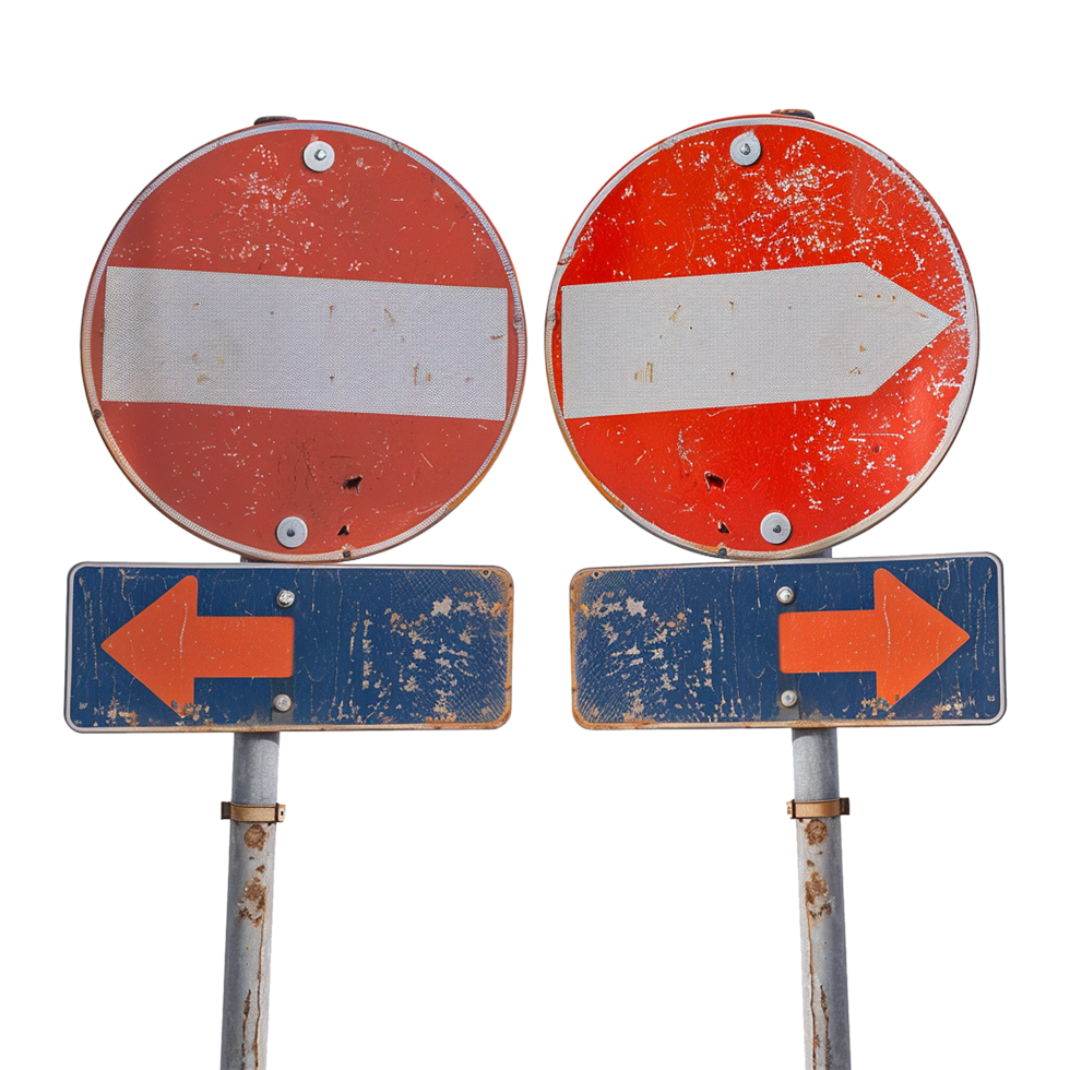Road sign isolated on a transparent background png