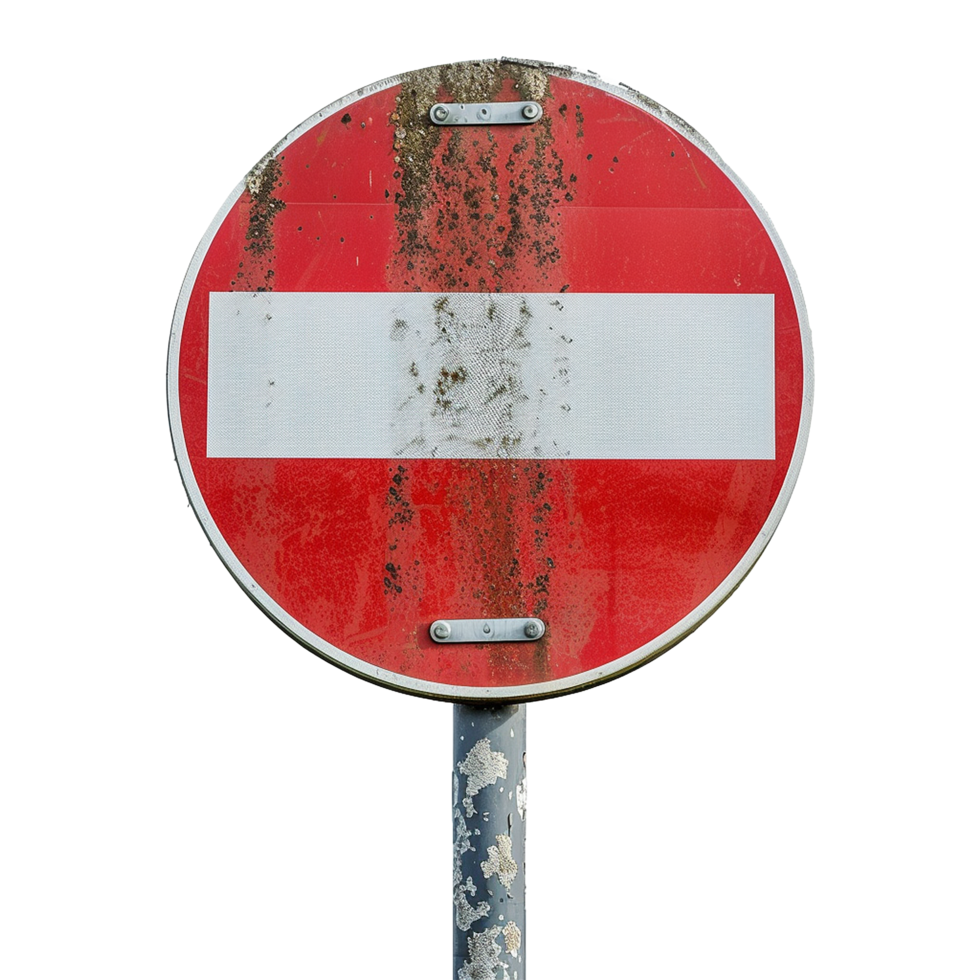 Road sign isolated on a transparent background png